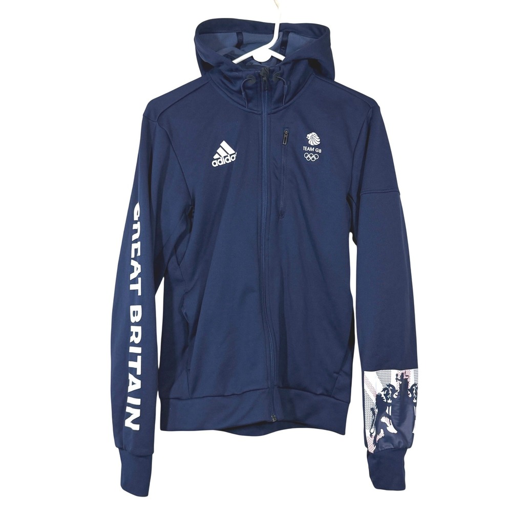 Adidas Team Great Britain Rio Olympic Games Full Zip Hoodie Sz SM Navy Blue